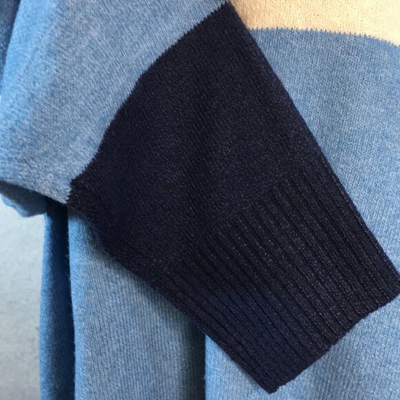 NWT St John's Bay Long Sweater with Cowl Neck Blue & Cream Color Women's Size 1X - Picture 9 of 15